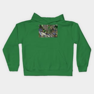 Flowing Rhapsody in Green and Blue Kids Hoodie